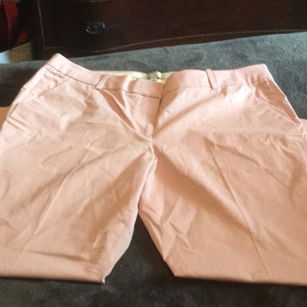 J Crew Cafe Capri Straight Leg - Light Pink
